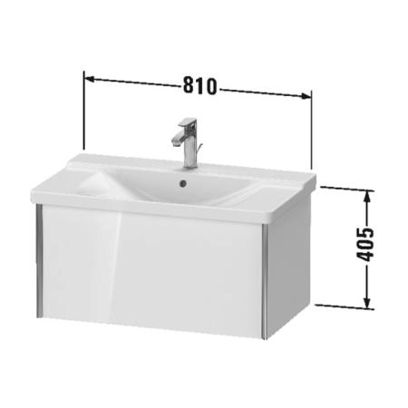 Duravit XViu Тумба подвесная 81x46.9x40.5см, с раковиной, 1 ящик, цвет: белый глянцевый/champagne matt