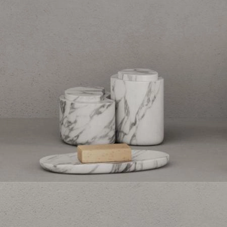 Dea Design Marble Мыльница настольная, 21х13.2хh1.8см., из мрамора, цвет: Statuario White