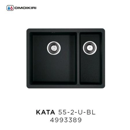 Кухонная мойка Omoikiri Kata 55-2-U-BL 4993389, 540х420, черный