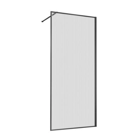 Душевая перегородка Vincea Walk-In VSW-1HP100FLGM, 1000*2000, вороненая сталь, стекло рифленое