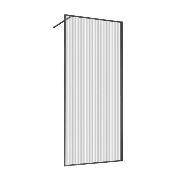 Душевая перегородка Vincea Walk-In VSW-1HP100FLGM, 1000*2000, вороненая сталь, стекло рифленое