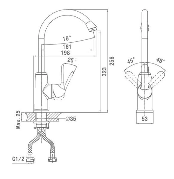 Смеситель для кухни D&K Rhein Ambrosius (DA1342401)