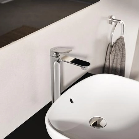 Ideal Standard Ceralife O Смеситель для раковины, на 1 отв., H24см., высокий, технология BlueStart, цвет: хром