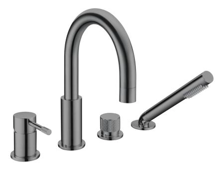 Смеситель врезной на борт ванны Boheme UNO Shine Gun Metall 460-SGM