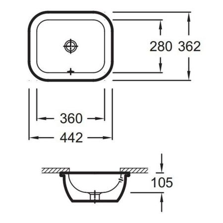 Раковина Jacob Delafon VOX EYC102-00 44 см встраиваемая
