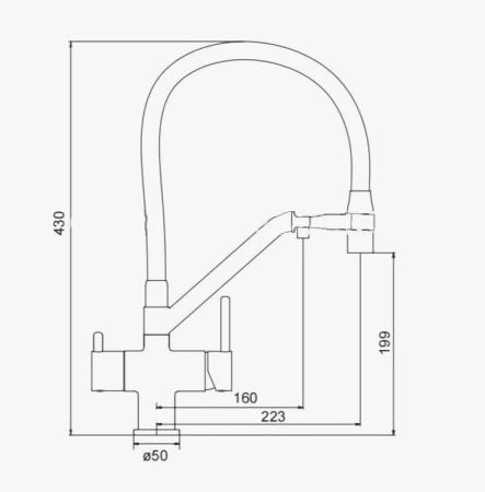 Смеситель Gappo G4398-80 для кухни с краном для фильтра черный хром