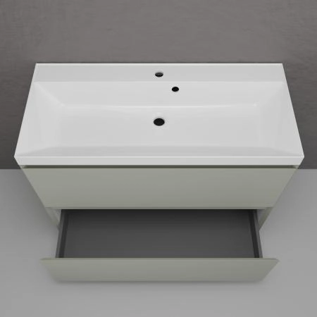 Тумба напольная Style Line Манхэттен 100 ЭМАЛЬ под ASTI 100 2 ящика PLUS олива