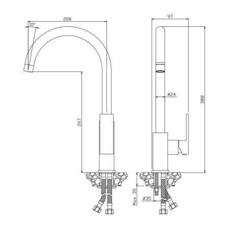 Смеситель OLIVES Granada 05430GN для кухни хром