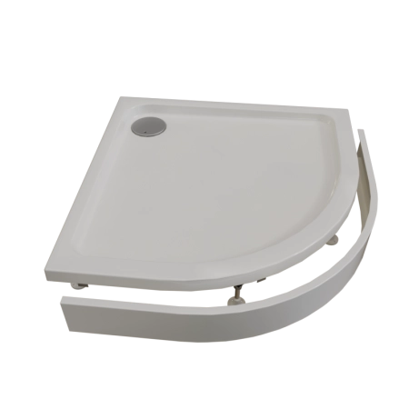 Поддон к душевому углу Берген RD 100х100 (радиальный поддон на раме-подставке с устройством слива (черный), панель)