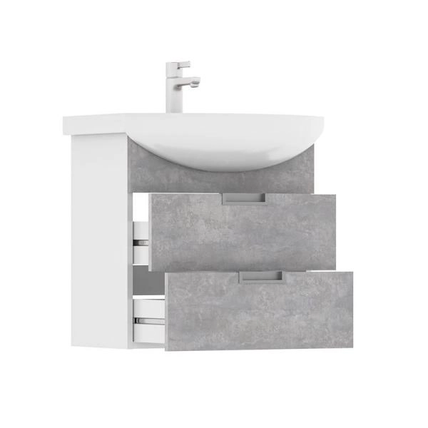 Тумба для ванной Volna Vario Z.60.2Y Цемент подвесная (Балтика) раковина отдельно