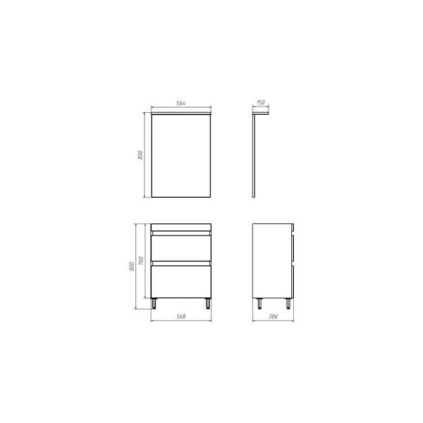 Зеркало ASB-Mebel Коста 80 Светлый орех