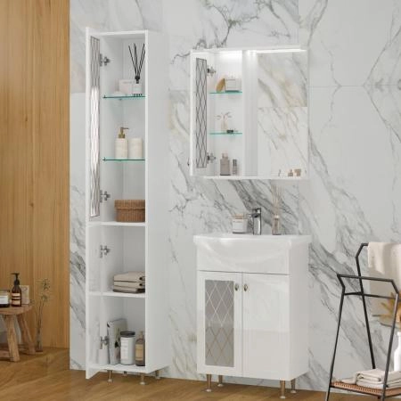 Пенал для ванной напольный Volna Milena 30 белый глянец