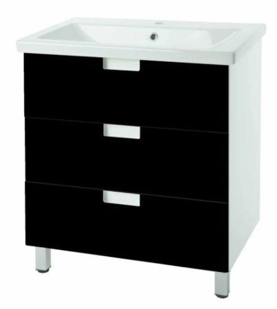 Тумба под раковину Bellezza Пегас 80 напольная с 3 ящ. черная