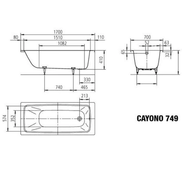Ванна Kaldewei Cayono 749 170х70 (274900010001) стальная