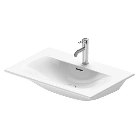 Duravit Happy D.2 Plus Раковина подвесная, 73х49см., с 3 отв., выпуск с керамической крышкой, WonderGliss, цвет: белый