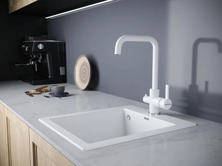 Смеситель для кухни Paulmark LOGAS Lo213021-431TW Белый матовый