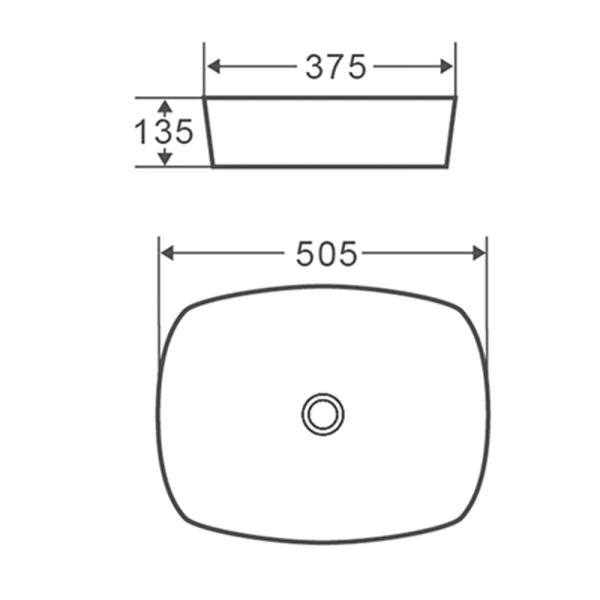 Раковина-чаша Terminus Ното 04RN50x37x13W, белый