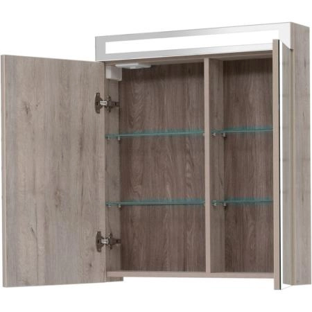 Шкаф-зеркало Dreja MAX 70 с LED-освещением, дуб кантри