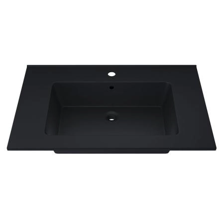 Раковина кварцевая Uperwood Parma Quartz 75 см, черная матовая, уголь