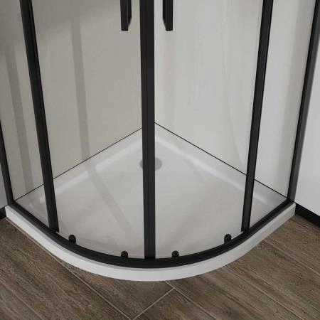 Душевой уголок Vincea City VSQ-5CT900CLB, 900*900, черный матовый, стекло прозрачное