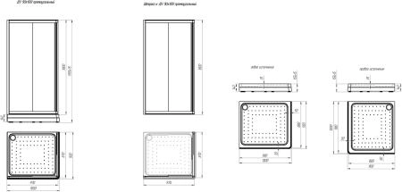 Поддон к душевому углу Дрим 90х100 (правое исполнение, прямоугольный поддон на раме-подставке с устройством слива)