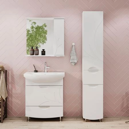 Зеркало-шкаф Volna Adel 70 правый белый глянец