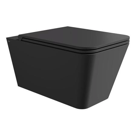 Alice Hide Square Унитаз 55х35см., подвесной, безободковый, без сиденья и крышки, цвет: чёрный матовый