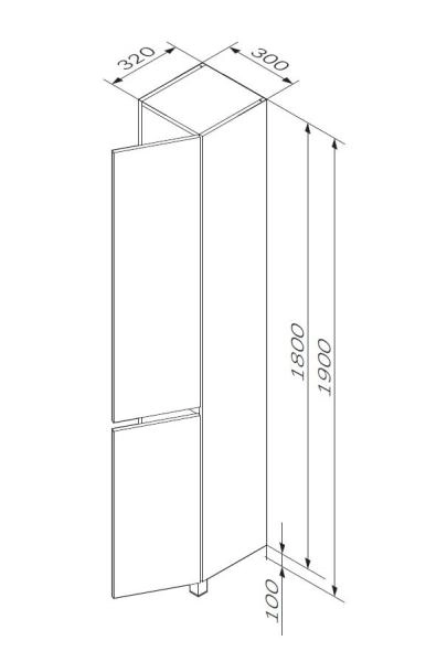 Шкаф-колонна напольный AM.PM Gem S M91CSR0306OF светлый дуб