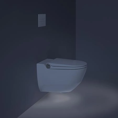 Laufen Cleanet Riva Унитаз-биде подвесной 600х395х405 мм, безободковый у с пультом д/у, с сиденьем, c покрытием LCC , цвет белый матов/хром