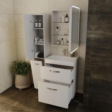 Зеркало Style Line-шкаф Каре 55*80 левое с подсветкой, сенсор на зеркале