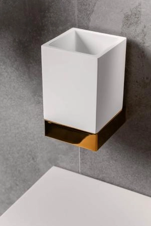 Стакан Boheme настенный Qubic Gold 10724-G