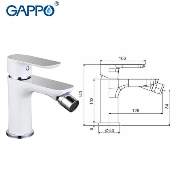 Смеситель Gappo G5048 для биде белый/хром