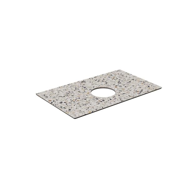 Столешница Kerama Marazzi PLAZA ПЛАЗА KM6012G0471RP80Tc2 Столешница для накладных раковин Бричиола 80, белый натуральный