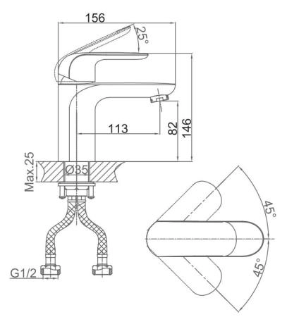 Смеситель для раковины D&K Venice Gondola (DA1022118)