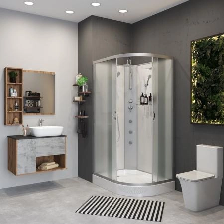 Душевая кабина Niagara NG-3312-14LBKTG 1200х800х2100-2400 низкий поддон 13см стекло матовое