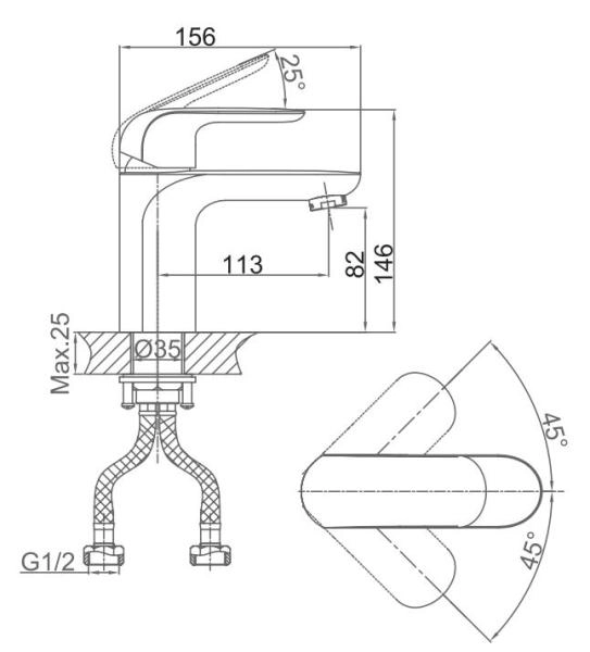 Смеситель для раковины D&K Venice Gondola (DA1022118)