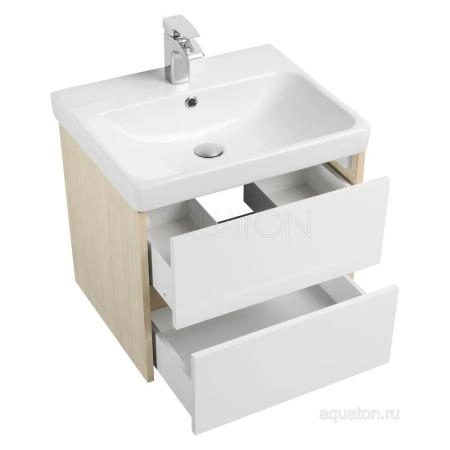 Тумба под раковину AQUATON Сканди 70 белая, дуб верона 1A251801SDB20