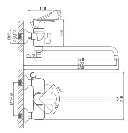 Смеситель для ванны D&K Venice Baciano (DA1033301)