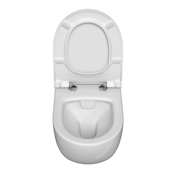 Инсталляция с унитазом VitrA Sento  9830B003-7212 комплект 4 в 1 с сиденьем микролифт безободковый цвет клавиши глянцевый хром