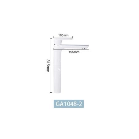 Смеситель Gappo G1048-2 для раковины высокий, белый хром