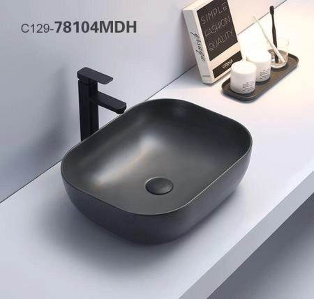 Раковина Ceramalux NC 50x40 Серый, 78104MDH-2 овальная