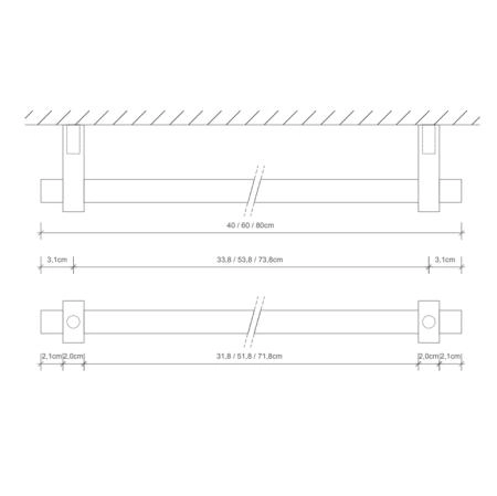 Decor Walther Century HTE40 Полотенцедержатель 40см, подвесной, цвет: хром
