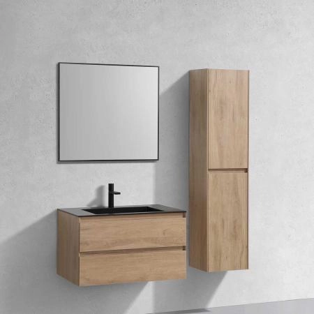 Тумба под раковину Vincea Luka 800 подвесная, 2 выкатных ящика soft-close, N.Oak