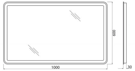 Зеркало Belbagno SPC-MAR-600-800-LED-BTN Led подсветка вкл/выкл 600x30x800