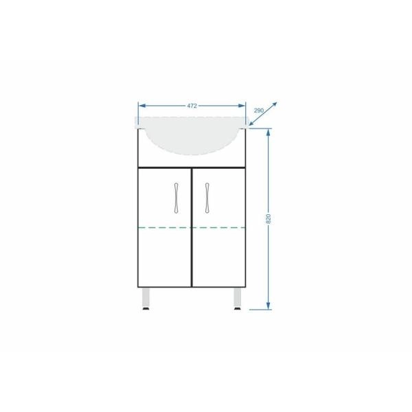 Тумба под умывальник Stella Polar Концепт 50 ЭКО, Ладога 50