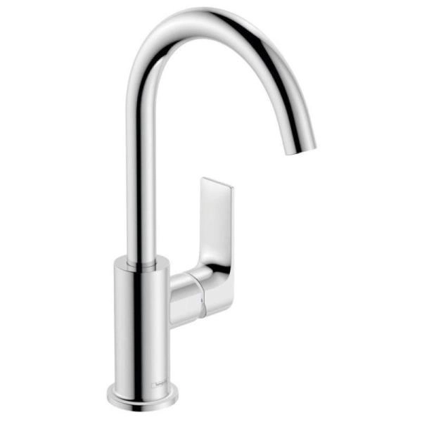 Смеситель Hansgrohe 72576000 Rebris E для раковины 222 мм, со сливным гарнитуром, ? излив хром