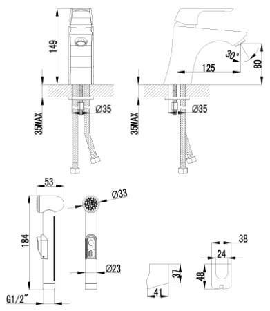 Смеситель Lemark Unit LM4516C для раковины и биде