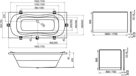 Ванна Ravak Campanula II CA21000000 170x75 без гидромассажа акрил