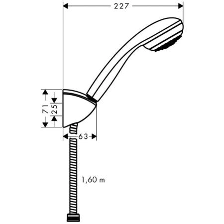 Hansgrohe Crometta 27577000 Душевой набор 1jet Porter C 1,60 м