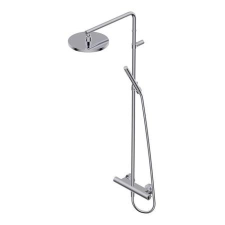 Ritmonio Shower column sets Душевая стойка, с термостатическим смесителем верхним душем из латуни D-20см., ручным душем, цвет: Brushed